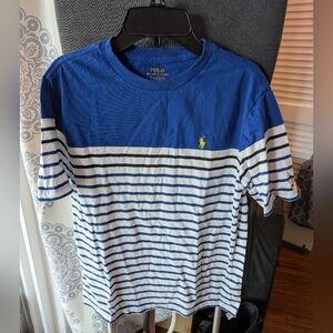 Polo by Ralph Lauren Boy's Blue and White Striped Tee
